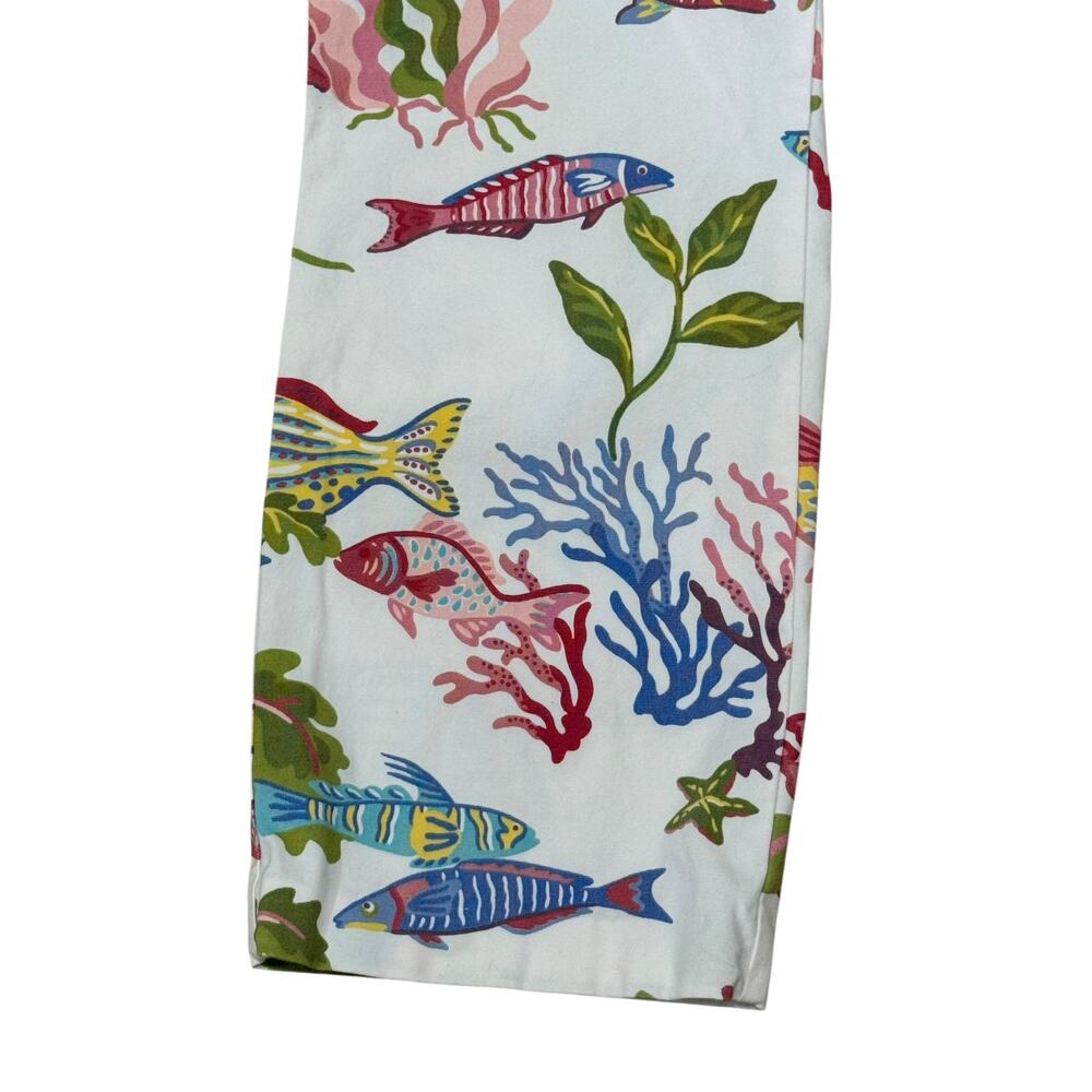 Vintage Talbots Petites Stretch Beach Pants Coral Reef Fish Ocean 6P - Picture 3 of 5